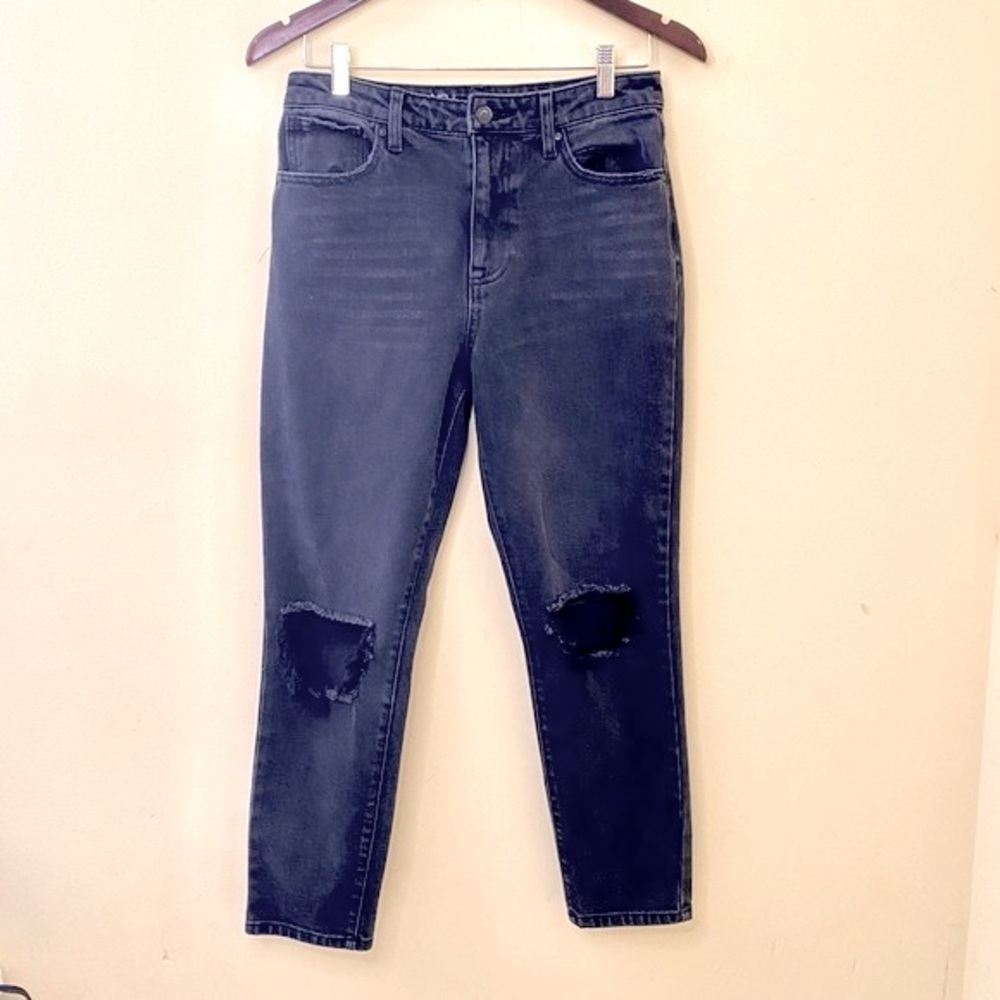 No Boundaries Jeans Size 9/6-8 Washed Black Distressed Skinny Leg